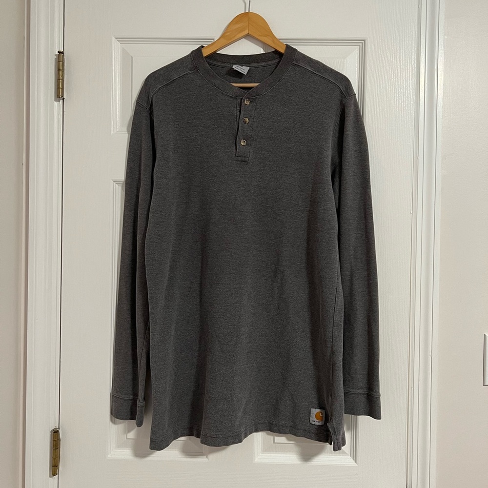 Carhartt Mens Gray Long Sleeve Shirt | Carhartt Tops for Men